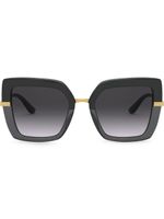 Dolce & Gabbana Eyewear lunettes de soleil Half Print à monture oversize - Noir - thumbnail