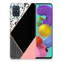 Samsung Galaxy A51 | TPU Hoesje | Zwart Roze Vormen