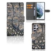 Samsung Galaxy S22 Ultra Telefoonhoesje met Pasjes Krokodillenprint - thumbnail