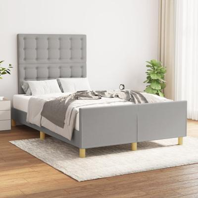 Bedframe zonder matras 120x190 cm stof lichtgrijs
