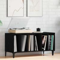 Platenkast met plank Zwart eiken 100 x 38 x 48 cm Bewerkt hout