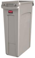 Afvalbak rubbermaid slim jim vented 87l grijs