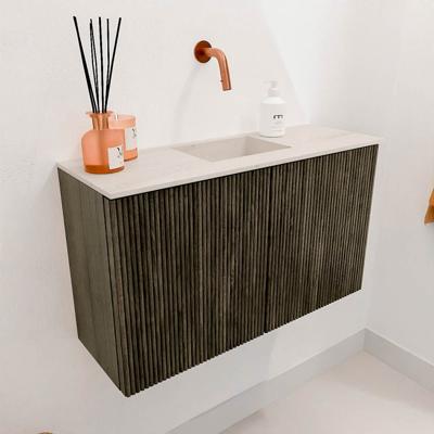 Toiletmeubel Mondiaz Joya Dlux | 70 cm | Meubelkleur Shadow | Faye wastafel Meli Wasbak Midden | Zonder kraangat(en)