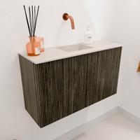 Toiletmeubel Mondiaz Joya Dlux | 70 cm | Meubelkleur Shadow | Faye wastafel Meli Wasbak Midden | Zonder kraangat(en)
