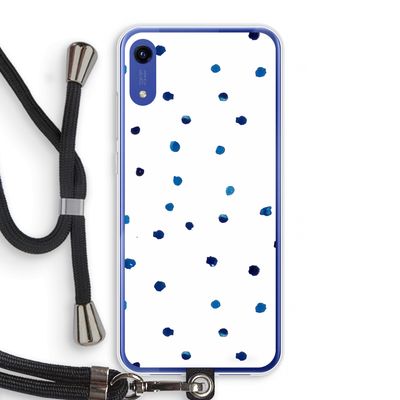 Blauwe stippen: Honor Play 8A Transparant Hoesje met koord
