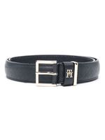 Tommy Hilfiger ceinture en cuir à motif monogrammé - Bleu - thumbnail