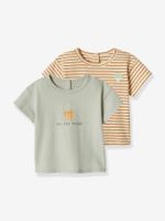 Set van 2 T-shirts voor uw baby, met korte mouwen ijsblauw