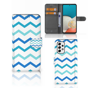 Samsung Galaxy A53 Telefoon Hoesje Zigzag Blauw