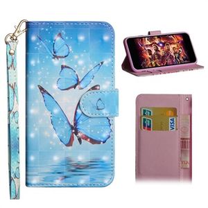 Wonder Series Huawei Honor 10 Lite, P Smart (2019) Wallet Case - Blauwe vlinder