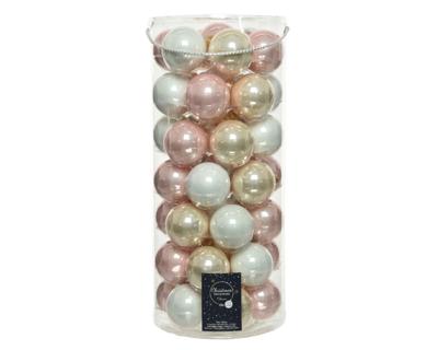 Kerstbal glas d6 cm roze 49st kerst - Decoris