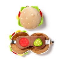 Relaxeazzz Hamburger Rond Pluche Reiskussen & Slaapmasker