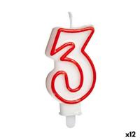 Kaars Verjaardag Cijfer 3 (12 Stuks)