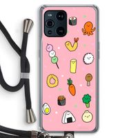 Happy bento friends: Oppo Find X3 Pro Transparant Hoesje met koord