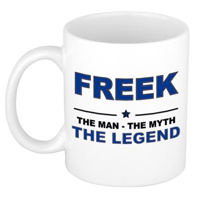 Freek cadeau mok - man myth legend - naam koffiemok - 300 ml - collega - vaderdag