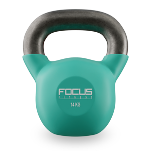 Kettlebell - Focus Fitness Vinyl - 14 kg - Groen