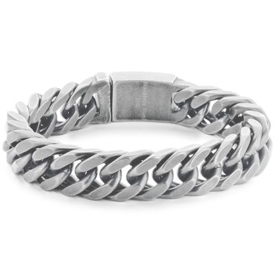 Frank 1967 7FB-0499 Armband Gourmetschakel staal zilverkleurig 15 mm 23 cm