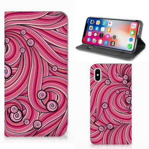 Apple iPhone Xs Max Bookcase Swirl Pink