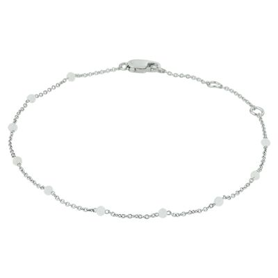 Armband Wit Zilver Maansteen 1,0 mm 19 cm