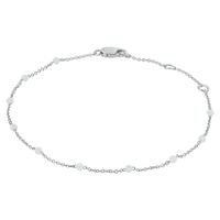 Armband Wit Zilver Maansteen 1,0 mm 19 cm