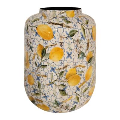 Mansion Atmosphere Vaas metaal citroenen 21x21x25cm