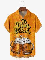 Beer Chest Pocket Short Sleeve Hawaiian Shirt