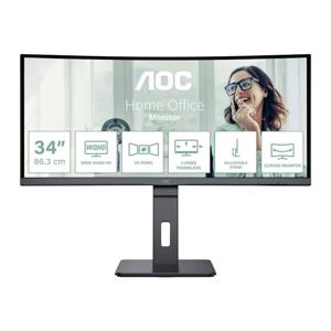 AOC Pro-Line CU34P3CV LED-monitor Energielabel G (A - G) 86.4 cm (34 inch) 3440 x 1440 Pixel 21:9 4 ms HDMI, DisplayPort, Hoofdtelefoonaansluiting, USB-A 3.2
