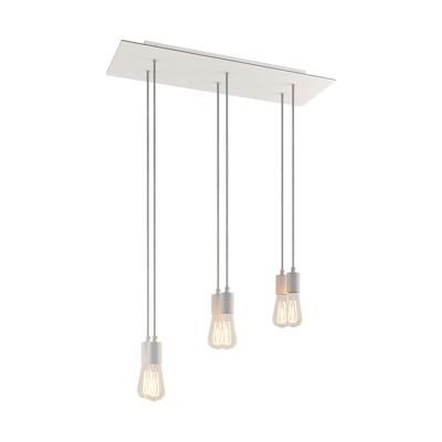 Hanglamp set 6x e27 fitting metaal schuin met led lampen