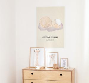 Baby geboren liefde kinderkamer poster