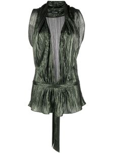 STYLAND metallic-effect pleated tank top - Vert