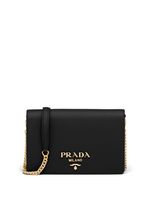 Prada sac porté épaule à plaque logo - Noir - thumbnail