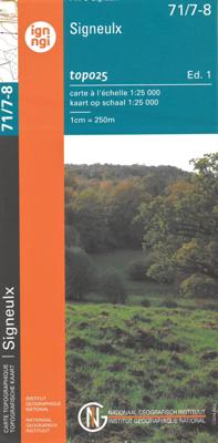 Wandelkaart - Topografische kaart 71/7-8 Topo25 Signeulx | NGI - Nationaal Geografisch Instituut