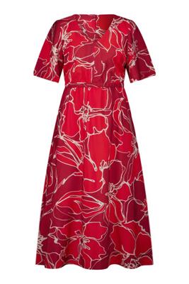 Fransje flower dress - ruby red/coral red - 13664