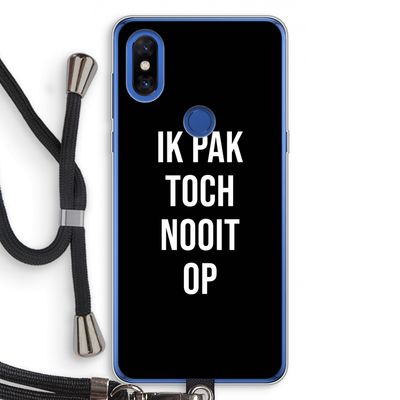 Ik pak nooit op - Zwart: Xiaomi Mi Mix 3 Transparant Hoesje met koord