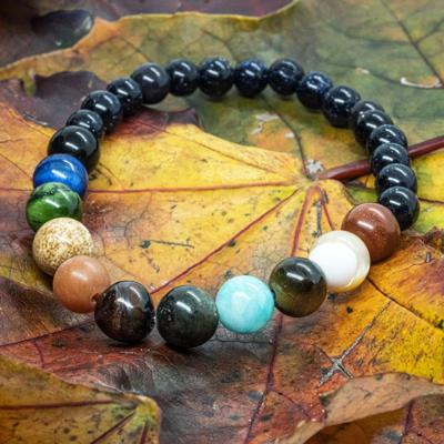 Zonnestelsel & Universum | Small 6 & 8mm Edelsteen Kralenarmband