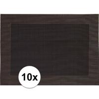 Tafel Placemats - 10x stuks - bruin - gevlochten - 45 x 30 cm - onderleggers