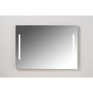 Badkamerspiegel Xenz Pacengo 140x70 cm Industrieel Zwart Frame met Verlichting en Spiegelverwarming