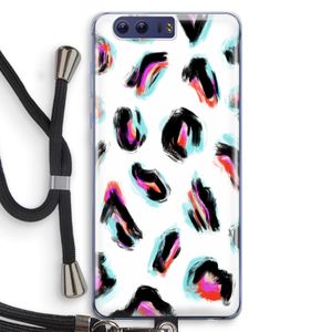 Cheetah color: Honor 9 Transparant Hoesje met koord