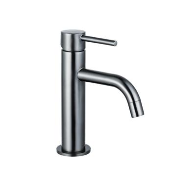 Fortifura Calvi Slim Wastafelkraan - 17.4cm - opbouw - Geborsteld Gunmetal PVD SW766538
