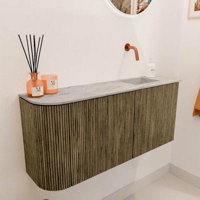 Toiletmeubel Mondiaz Joya Dlux | 91.6 cm | Meubelkleur Dusk | Faye wastafel Glace Wasbak Rechts | Zonder kraangat(en)