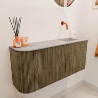 Toiletmeubel Mondiaz Joya Dlux | 91.6 cm | Meubelkleur Dusk | Faye wastafel Glace Wasbak Rechts | Zonder kraangat(en)