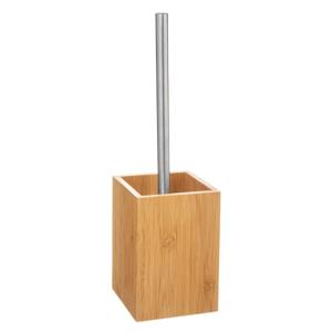 5Five WC-/toiletborstel met houder vierkant - bamboe hout - H36,5 cm - Badkamer accessoires