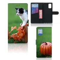Samsung Galaxy A02s | M02s | Telefoonhoesje | Met pasjeshouder | Kitten