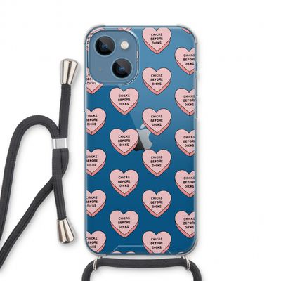 Chicks before dicks: iPhone 13 Transparant Hoesje met koord