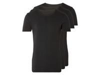 LIVERGY 3 heren ondershirts (XL, Ronde hals, zwart) - thumbnail