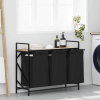 Wasmand 3 vakken met plank sonoma eikenkleurig