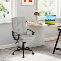 In Hoogte Verstelbare Ergonomische Bureaustoel Mobiele Bureaustoel met Wielen Comfortabele Stoel voor Thuiskantoor Studeerkamer