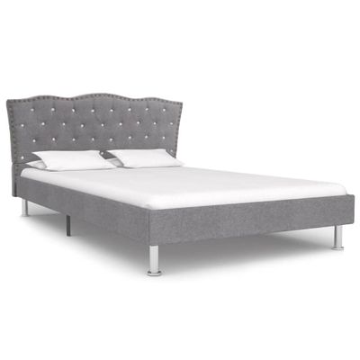 vidaXL Bedframe stof lichtgrijs 120x190 cm