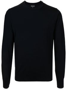 Emporio Armani pull en laine vierge à col rond - Bleu