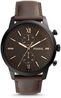 Horlogeband Fossil FS5547 Leder Bruin 24mm