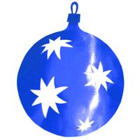Kerstbal hangdecoratie blauw 40 cm van karton - thumbnail